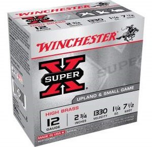 Winchester 12 GA Super-X High Brass X127 12 Gauge 2-3/4" 1-1/4 oz #7-1/2 Shot 25 rounds