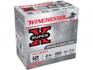 Winchester 12 GA Super-X High Brass X127 12 Gauge 2-3/4" 1-1/4 oz #7-1/2 Shot 25 rounds