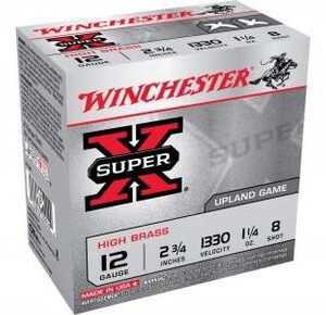 Winchester 12 Gauge Super-X X128 2-3/4" 1-1/4 oz #8 Shot 25 rounds
