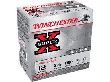 Winchester 12 Gauge Super-X X128 2-3/4" 1-1/4 oz #8 Shot 25 rounds