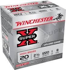 Winchester 20 Gauge Ammunition X208 Super-X High Brass 2-3/4" 8 shot 1 oz 25 rounds