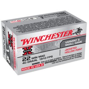 Winchester 22 WMR Ammunition Super-X X22MH 40 Grain Jacketed Hollow Point 50 Rounds