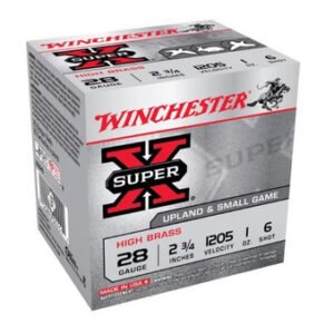 Winchester 28 Gauge Ammunition Super-X High Brass Game X28H6 2-3/4 6 Shot 1oz 1205fps 25 Rounds