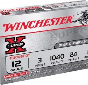 Winchester 12 Gauge Ammunition XB1231 3" 1 Buckshot 24 Pellets 5 rounds