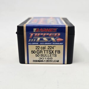 Barnes 22 Cal (.224 Dia) Reloading Bullets Copper TTSX B30185 50 Grain Flat Base Ballistic Tip 50 Pieces