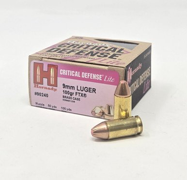 Hornady 9mm Critical Defense Lite H90240 100 gr FTX 25 rounds