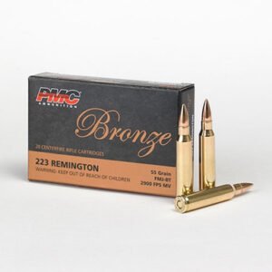 PMC 223 Remington Bronze Ammunition PMC223A 55 Grain Full Metal Jacket Boat Tail 20 rounds