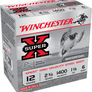 Winchester 12 Gauge Ammunition Xpert HV Steel Waterfowl WEX12H6 #6 Shot 2-3/4" 1-1/8oz 1400fps 25 Rounds