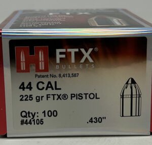 Hornady 44 Cal (.430 Dia) Reloading Bullets For 44 Mag H44105 225 Grain FTX 100 Pieces