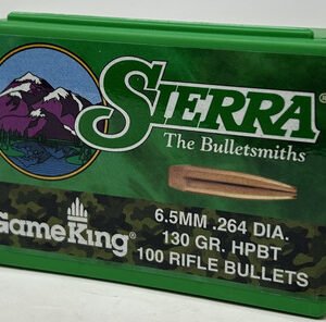 Sierra 6.5mm (.264 Dia) Reloading Bullets Gameking SRAA1728 130 Grain Hollow Point Boat Tail 100 Pieces