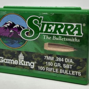 Sierra 7mm (.284 Dia) Reloading Bullets Gameking SRAA1913 150 Grain Boat Tail Spitzer Soft Point 100 Pieces