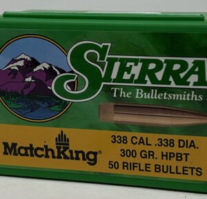 Sierra 338 Cal (.338 Dia) Reloading Bullets Matchking SRAA9300T 300 Grain Hollow Point Boat Tail 50 Pieces