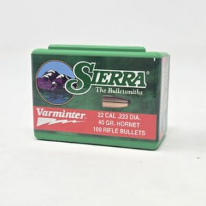 Sierra 22 Cal (.223 Dia) Reloading Bullets Varminter SRAA1100 40 Grain Jacketed Round Nose Soft Point 100 Pieces