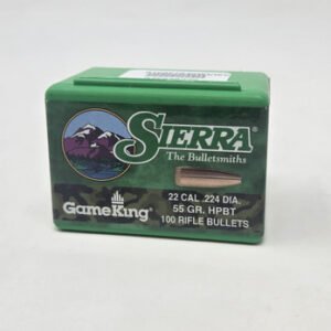 Sierra 22 Cal (.224 Dia) Reloading Bullets Gameking SRAA1390 55 Grain Hollow Point Boat Tail 100 Pieces