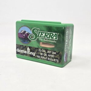 Sierra 25 Cal (.257 Dia) Reloading Bullets Gameking SRAA1615 90 Grain Hollow Point Boat Tail 100 Pieces