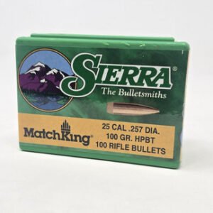 Sierra 25 Cal (.257 Dia) Reloading Bullets Matchking SRAA1628 100 Grain Hollow Point Boat Tail 100 Pieces