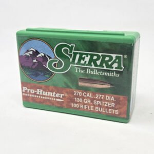 Sierra 270 Cal (.277 Dia) Reloading Bullets Pro Hunter SRAA1830 130 Grain Flat Base Spitzer Soft Point 100 Pieces