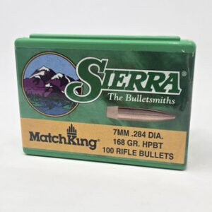 Sierra 7mm (.284 Dia) Reloading Bullets Matchking SRAA1930 168 Grain Hollow Point Boat Tail 100 Pieces
