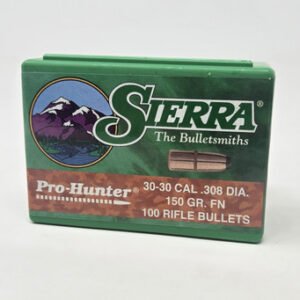 Sierra 30 Cal/30-30 Win (.308 Dia) Reloading Bullets Pro Hunter SRAA2000 150 Grain Flat Nose Jacketed Soft Point 100 Pieces
