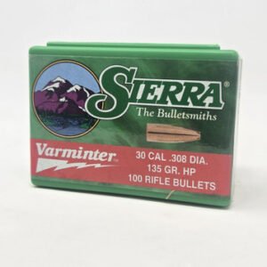 Sierra 30 Cal (.308 Dia) Reloading Bullets Varminter SRAA2124 135 Grain Hollow Point 100 Pieces