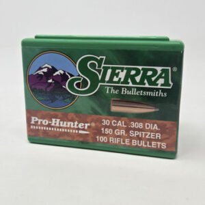 Sierra 30 Cal (.308 Dia) Reloading Bullets Pro Hunter SRAA2130 150 Grain Flat Base Spitzer Soft Point 100 Pieces