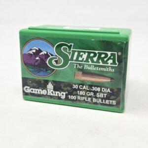 Sierra 30 Cal (.308 Dia) Reloading Bullets Gameking SRAA2160 180 Grain Boat Tail Spitzer Soft Point 100 Pieces