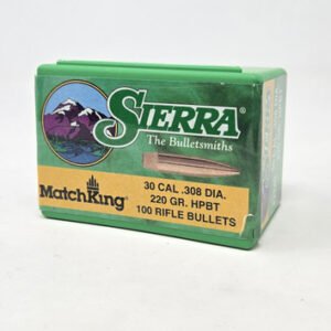 Sierra 30 Cal (.308 Dia) Reloading Bullets Matchking SRAA2240 220 Grain Hollow Point Boat Tail 100 Pieces