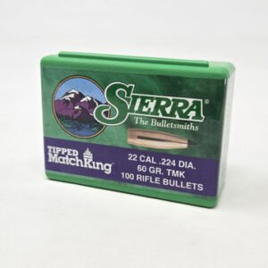 Sierra 22 Cal (.224 Dia) Reloading Bullets Tipped Matchking SRAA7160 60 Grain Boat Tail Ballistic Tip 100 Pieces