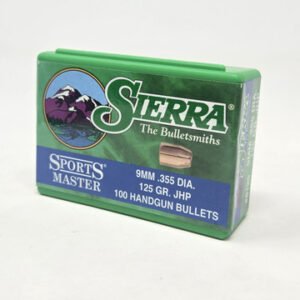 Sierra 9mm (.355 Dia) Reloading Bullets Sports Master SRAA8125 125 Grain Jacketed Hollow Point 100 Pieces
