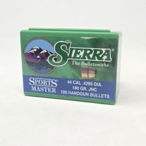 Sierra 44 Cal/44 Mag (.429 Dia) Reloading Bullets Sports Master SRAA8600 180 Grain Jacketed Hollow Cavity 100 Pieces