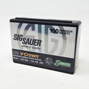 Sierra 9mm (.355 Dia) Reloading Bullets SRAA9924 124 Grain V-Crown Hollow Point 100 Pieces