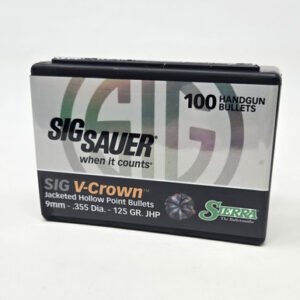Sierra 9mm (.355 Dia) Reloading Bullets SRAA9925 125 Grain V-Crown Jacketed Hollow Point 100 Pieces