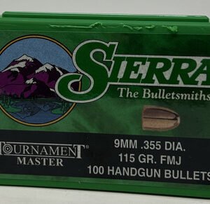 Sierra 9mm (.355 Dia) Reloading Bullets Tournament Master SRAA8115 115 Grain Full Metal Jacket 100 Pieces