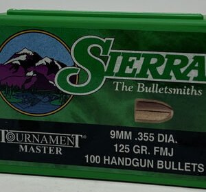 Sierra 9mm (.355 Dia) Reloading Bullets Tournament Master SRAA8120 125 Grain Full Metal Jacket 100 Pieces