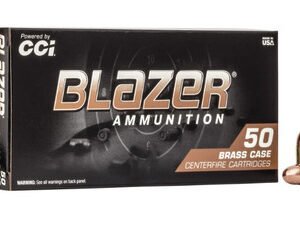 CCI Blazer Brass 380 Auto Ammunition 5202 95 Grain Full Metal Jacket 50 Rounds