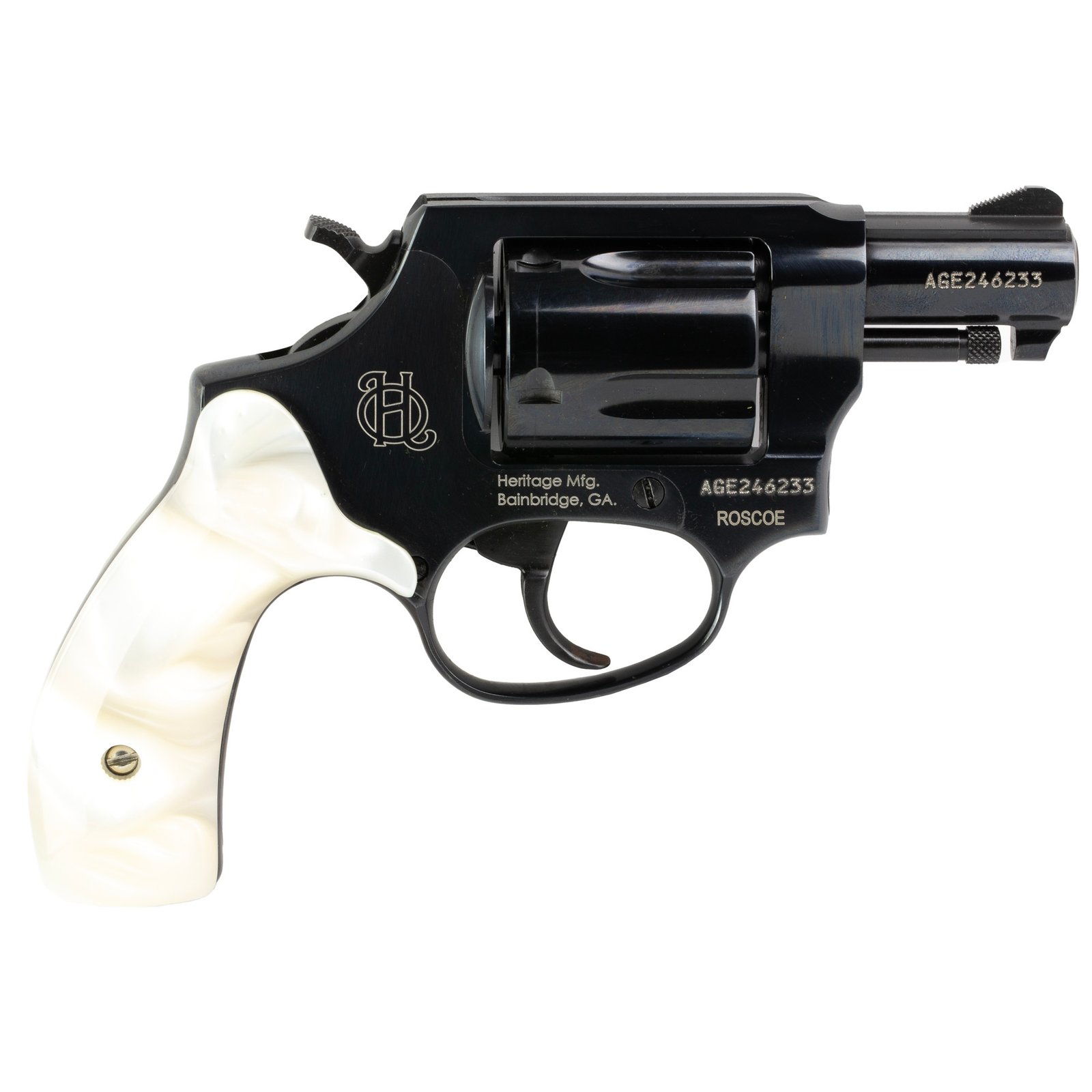 HERITAGE MANUFACTURING ROSCOE 38SPL BL/PEARL 2" 5RD