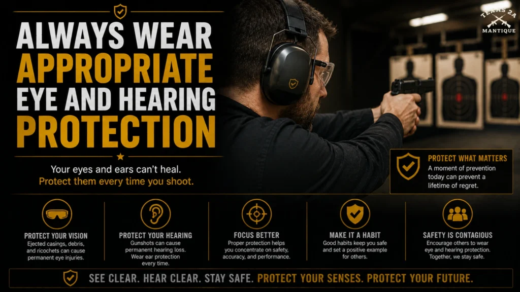 Always Wear Appropriate Eye and Hearing Protection