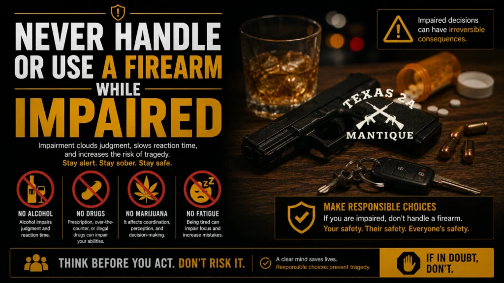 Never Handle or Use a Firearm While Impaired
