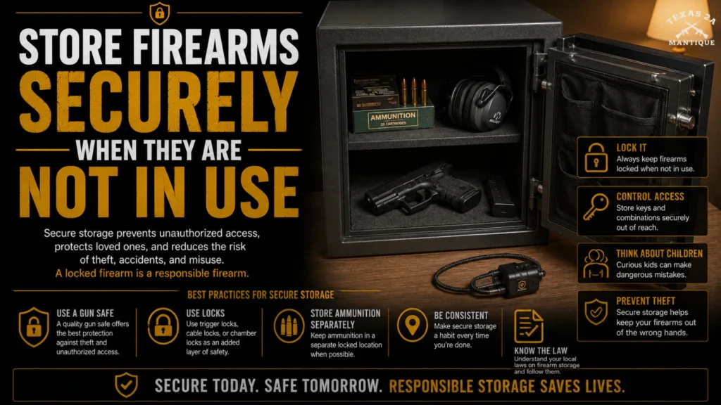 Store Firearms Securely When They Are Not in Use