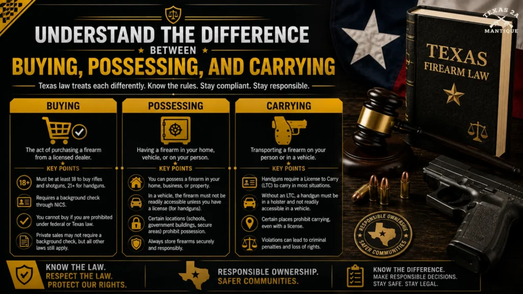 Understand the Difference Between Buying, Possessing, and Carrying