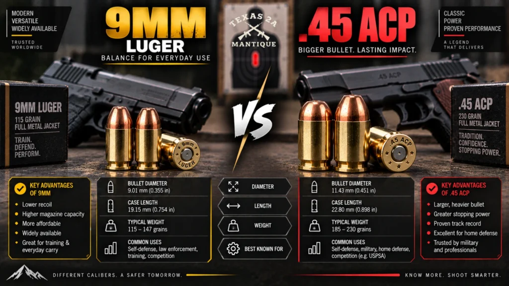 9mm vs .45 ACP