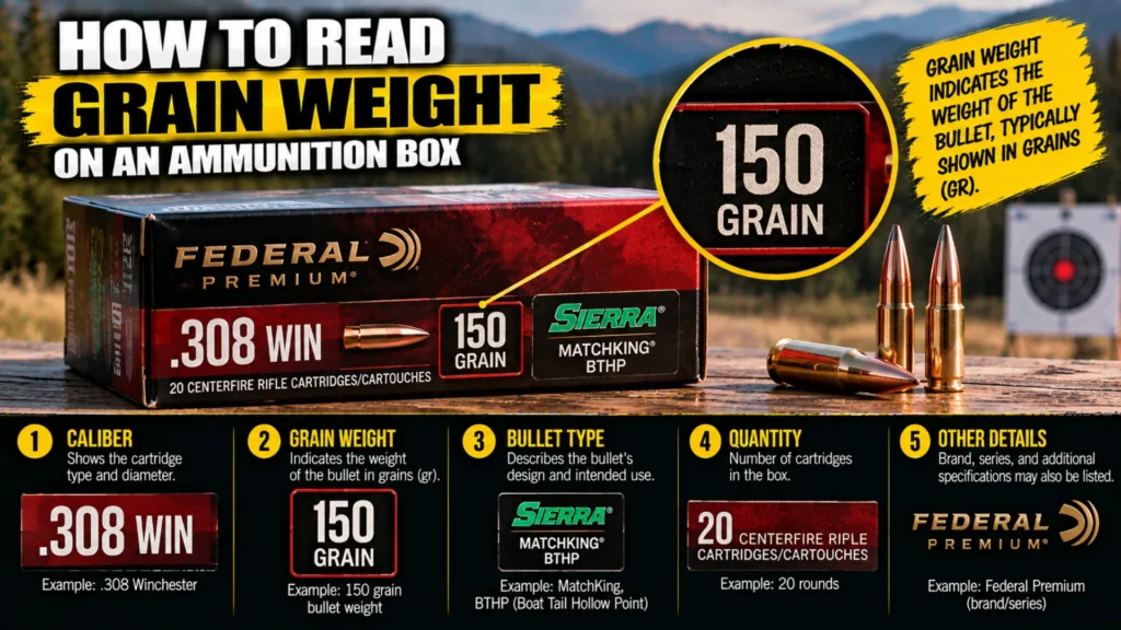 How to Read Grain Weight on an Ammunition Box