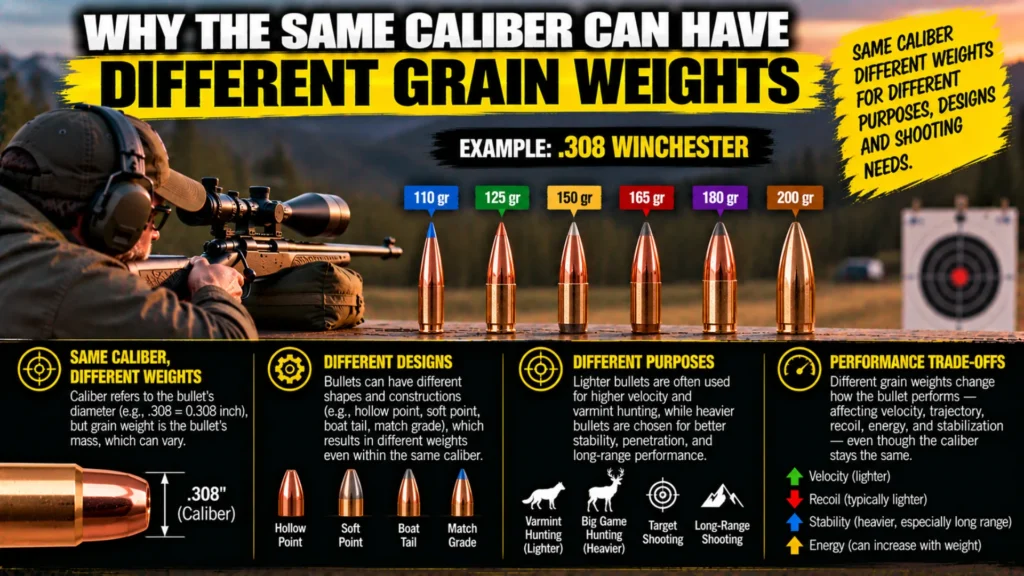 Why the Same Caliber Can Have Different Grain Weights